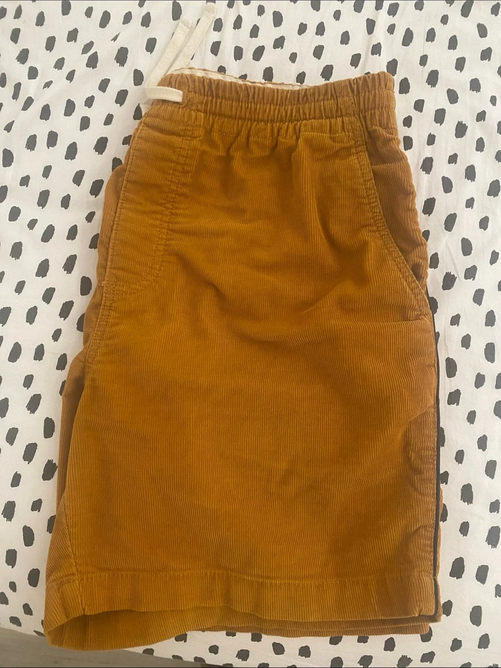 J. Crew Drawstring Corduroy Shorts in Mustard Yellow